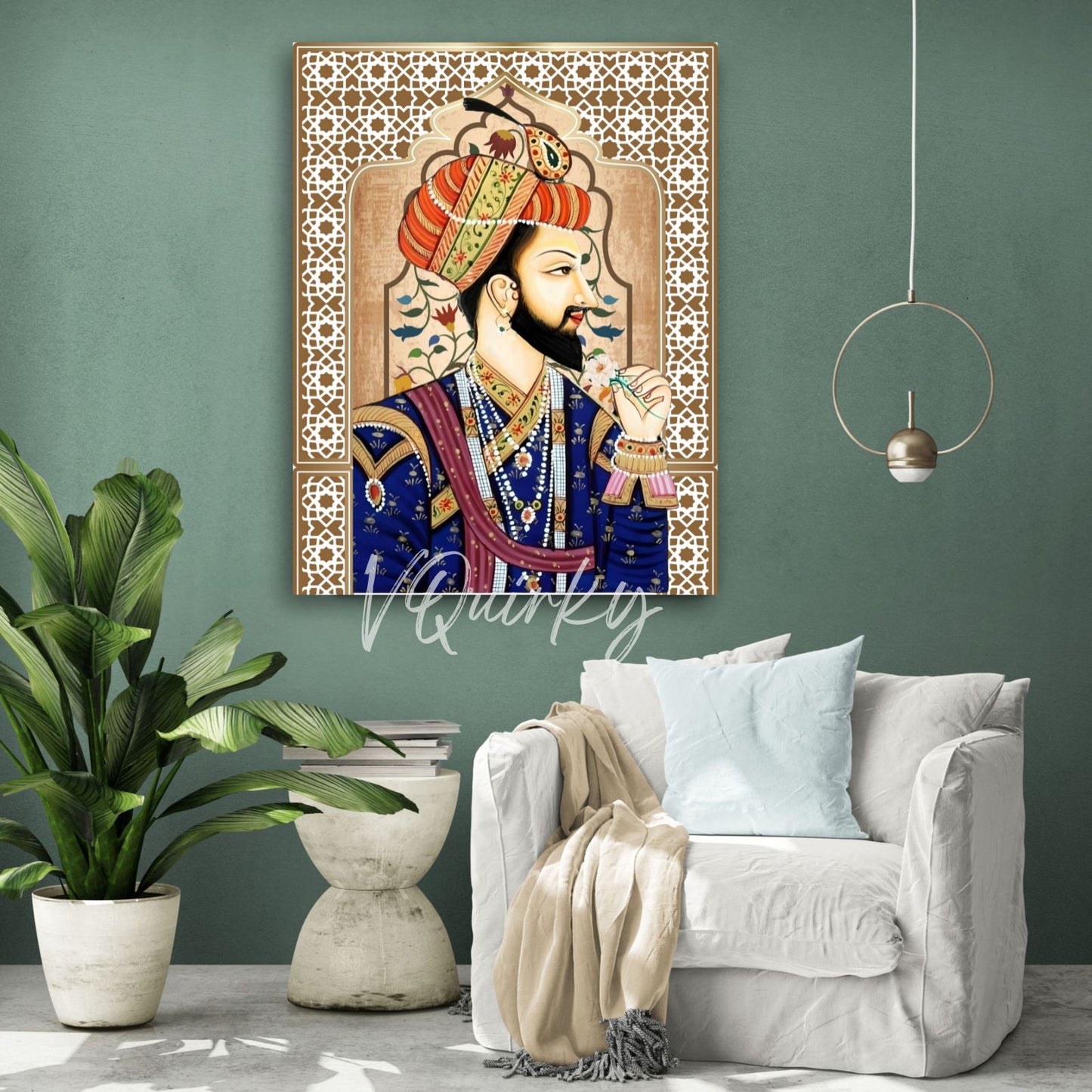 Mughal King Jharokha Canvas Painting