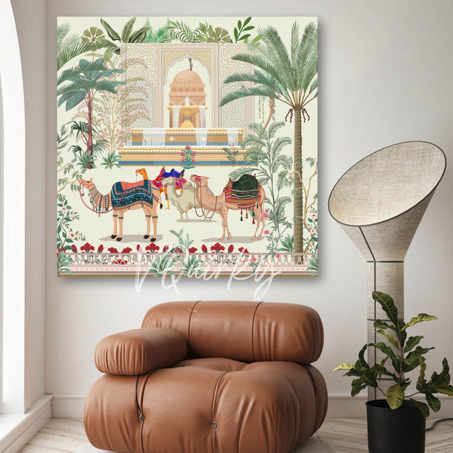Royal Rajasthan Camel Folk Art Canvas Painting