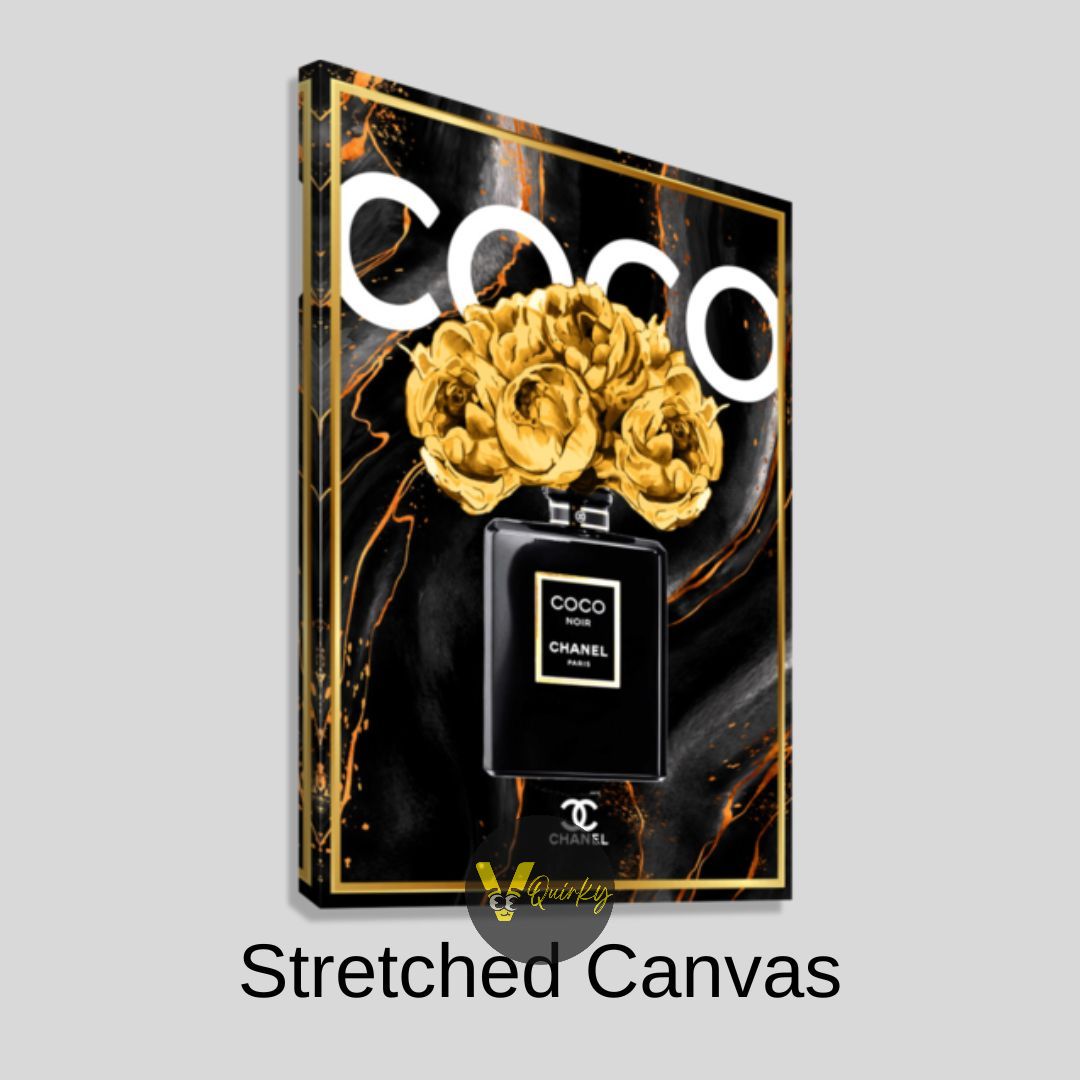 Golden COCO Chanel Canvas Painting