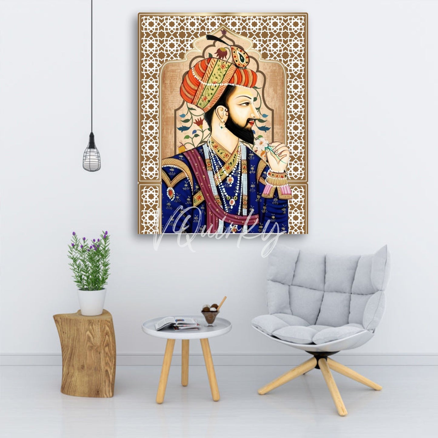 Mughal King Jharokha Canvas Painting