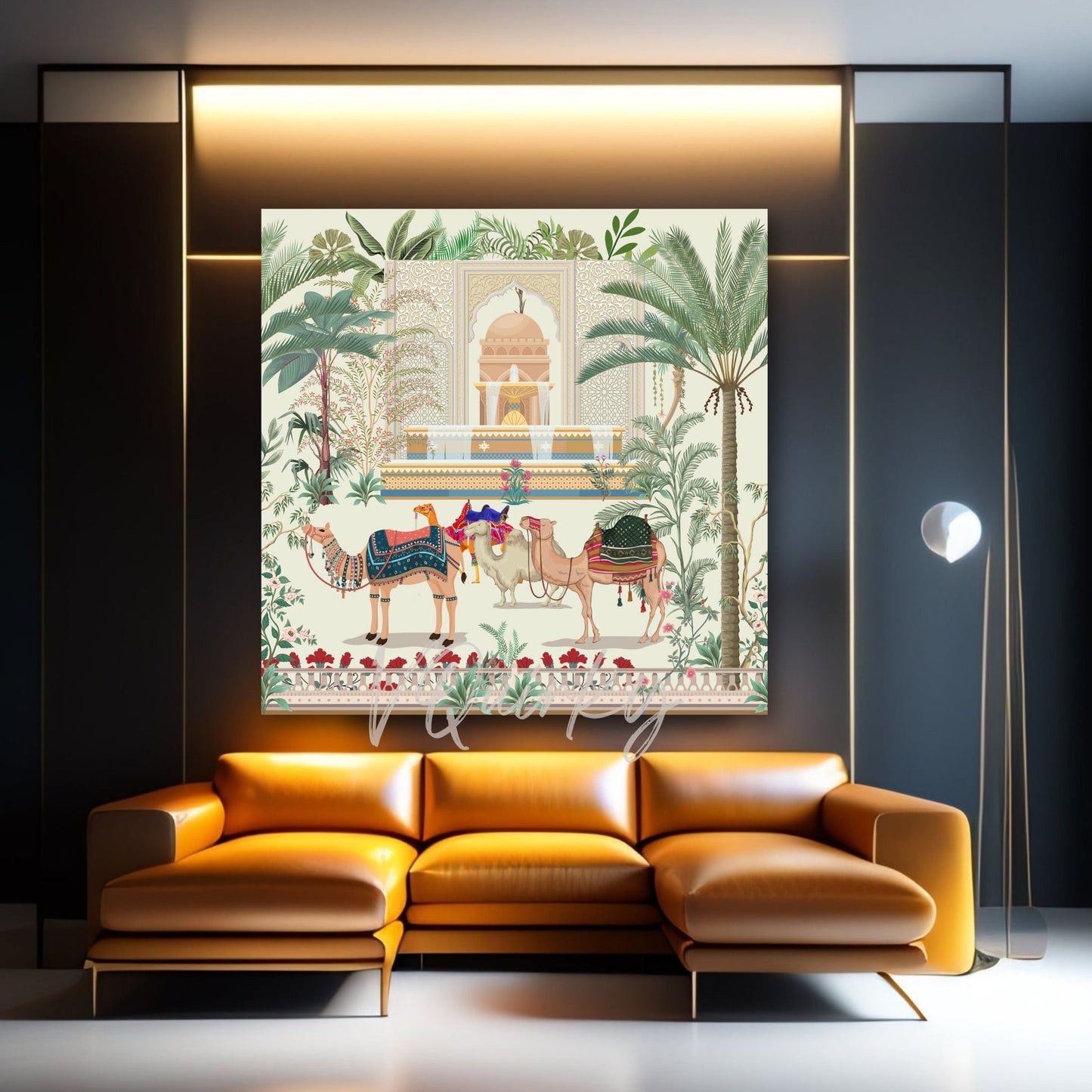 Royal Rajasthan Camel Folk Art Canvas Painting