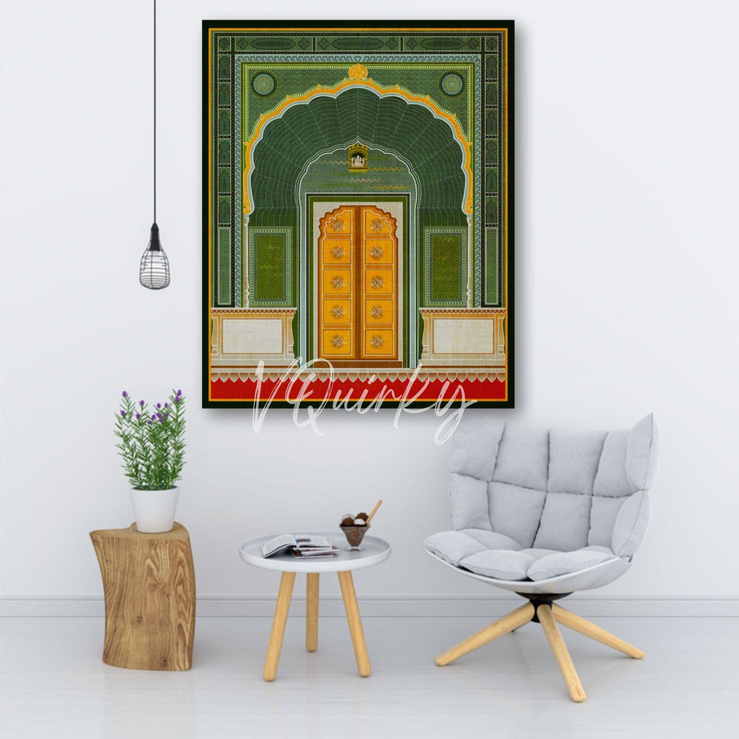 Jaipur Green Door Canvas Painting