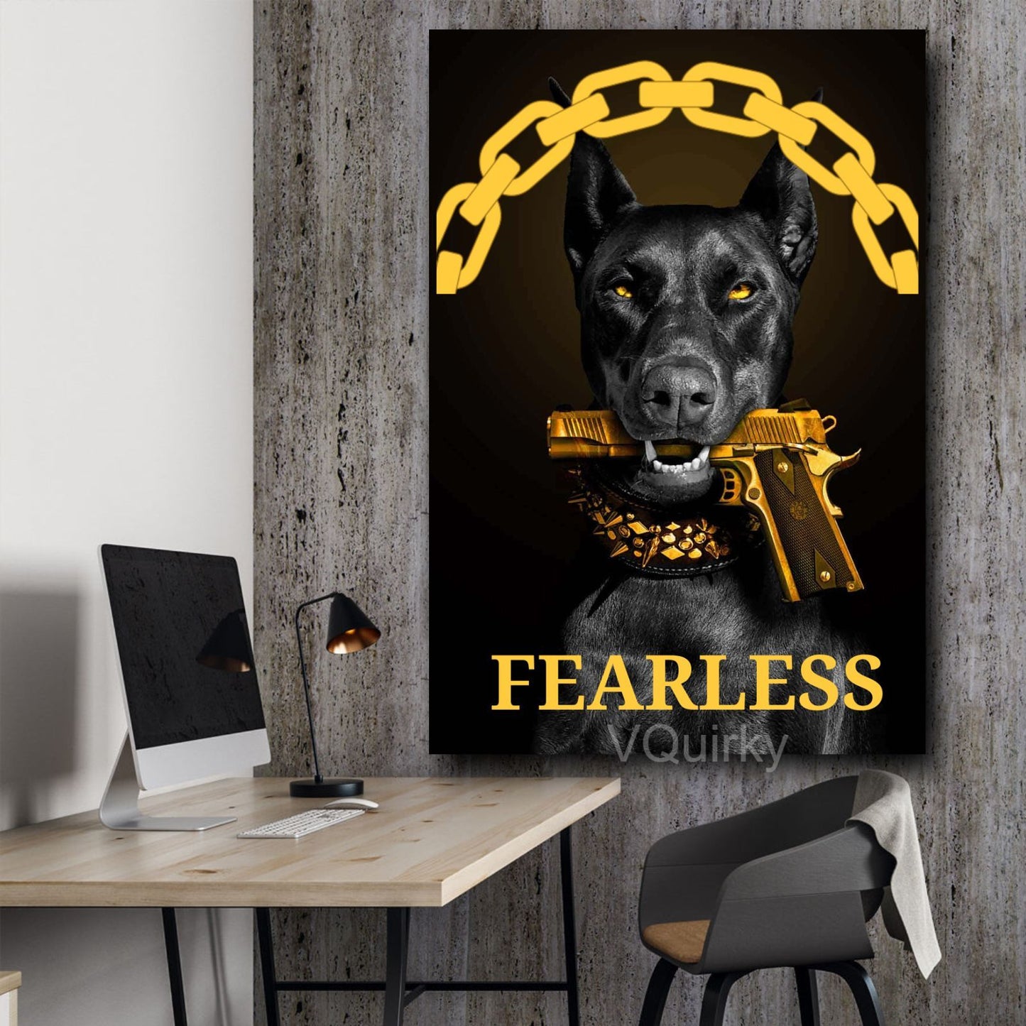 Luxury Fearless Dog Canvas Painting
