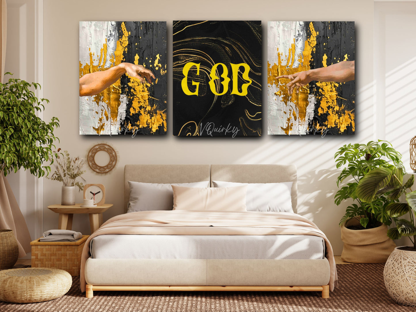GOD - Set Of 3 Canvas Painting