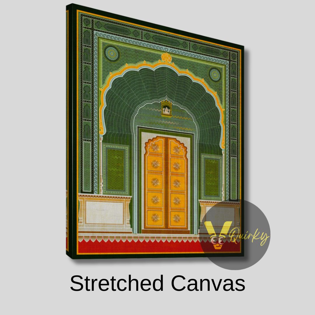 Jaipur Green Door Canvas Painting