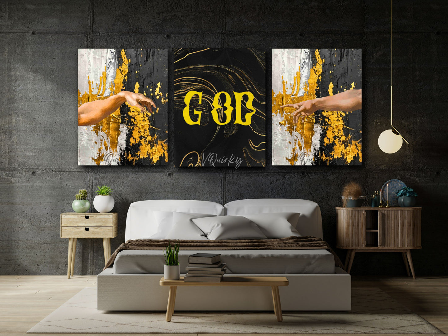 GOD - Set Of 3 Canvas Painting