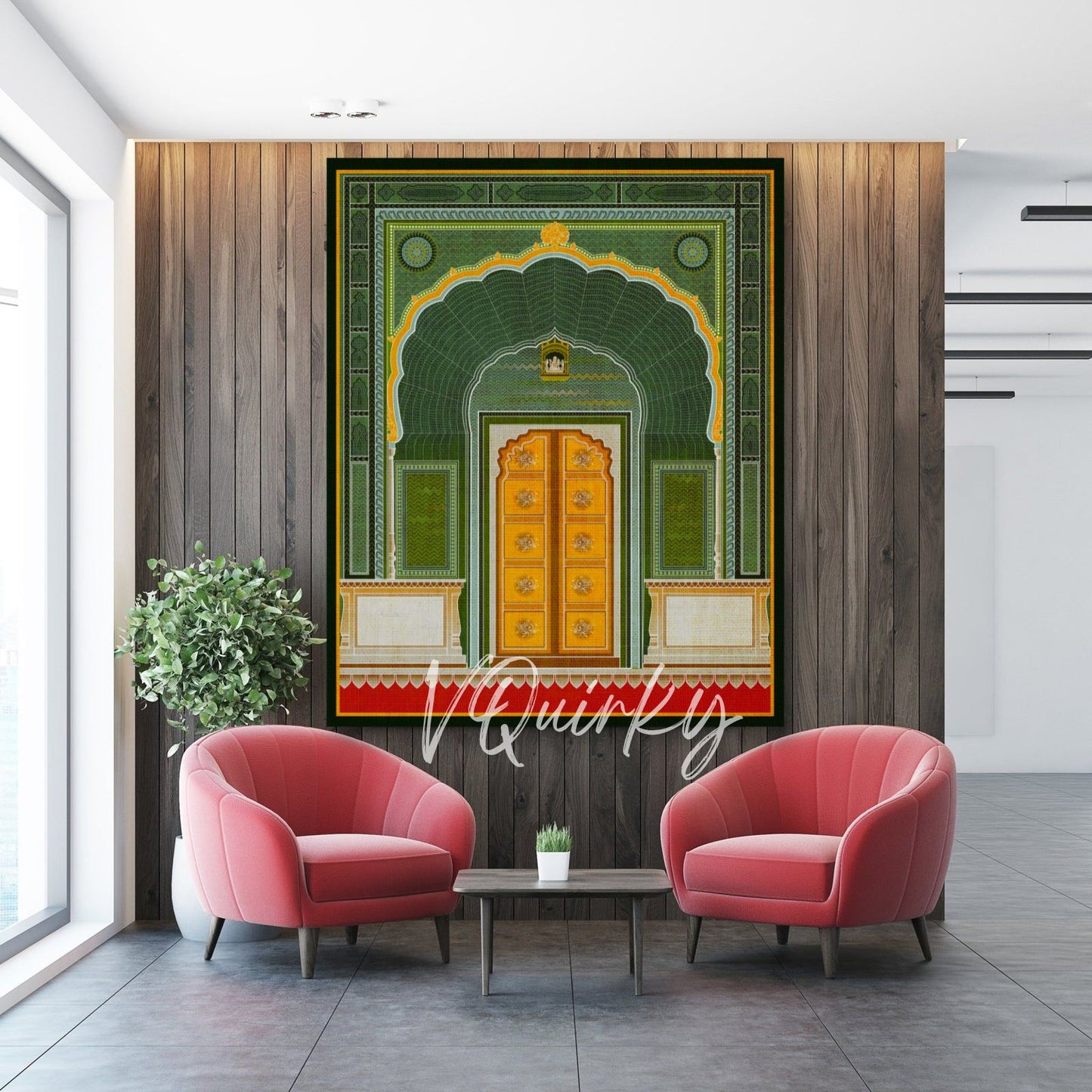 Jaipur Green Door Canvas Painting