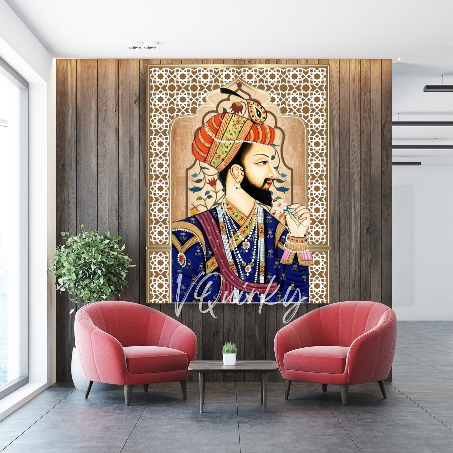 Mughal King Jharokha Canvas Painting