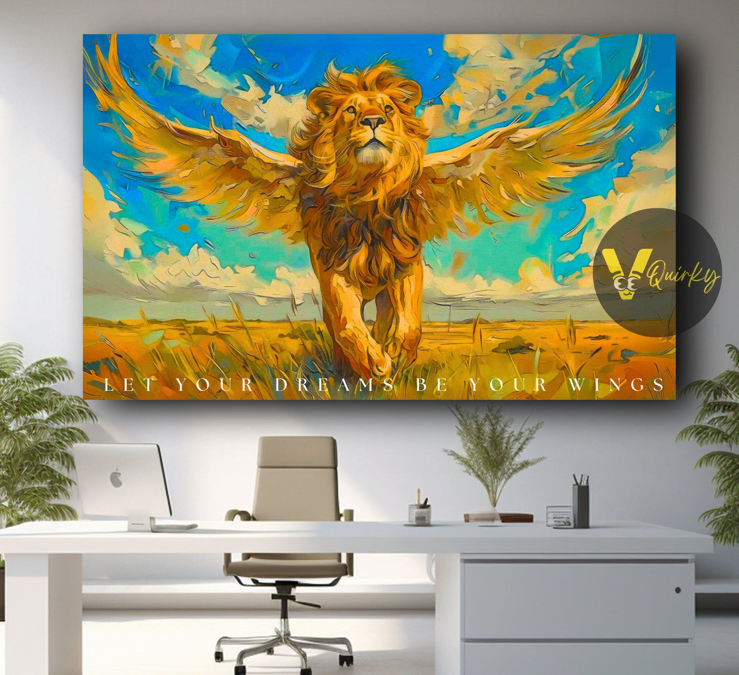 Lion Let Your Dreams Be Yours Wings Canvas Painting