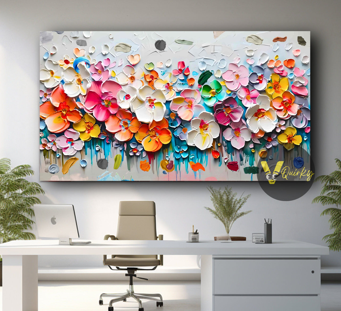 Beautiful Abstract 3d Flower Canvas Painting