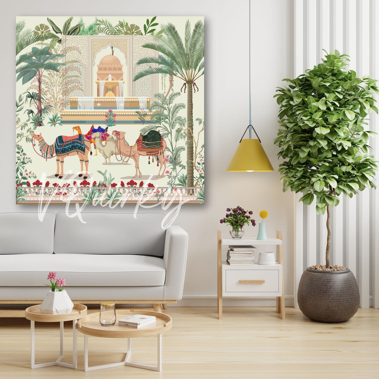 Royal Rajasthan Camel Folk Art Canvas Painting