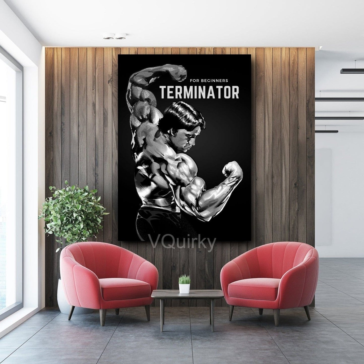 For Beginners Terminator Arnold Schwarzenegger's Gym Canvas Painting