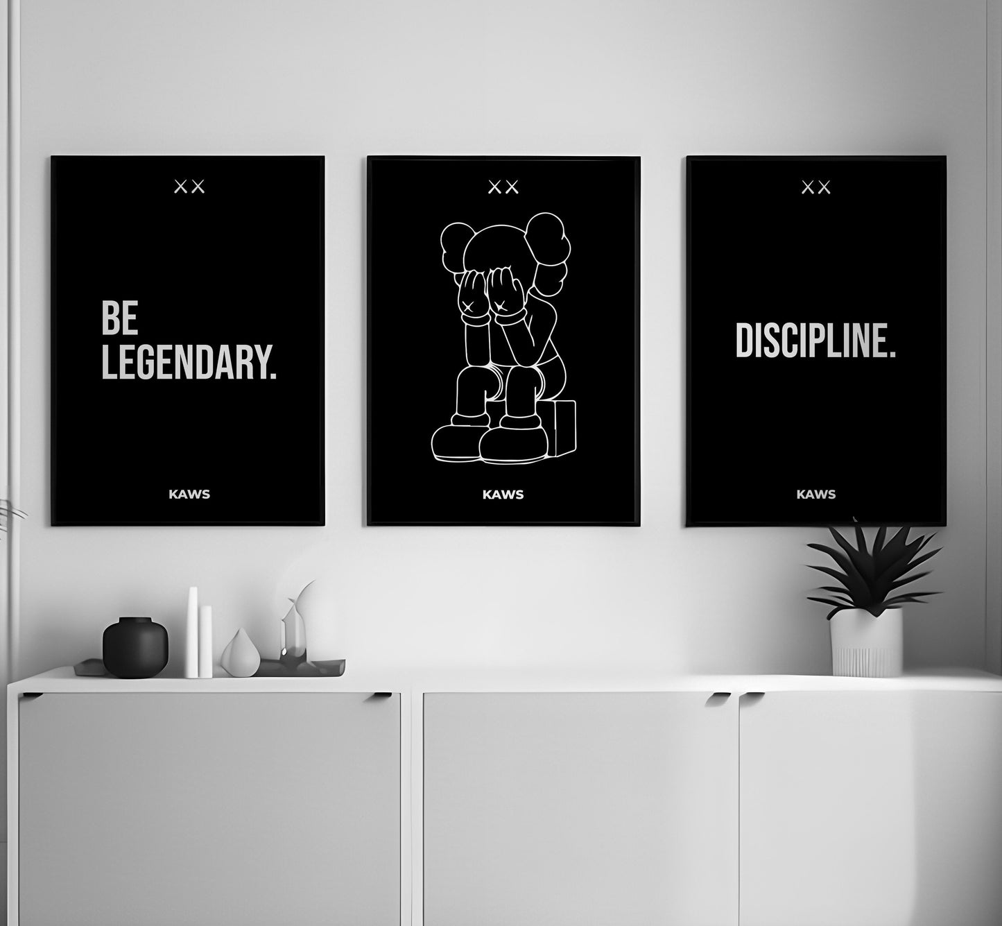 KAWS - Set Of 3 Canvas Painting