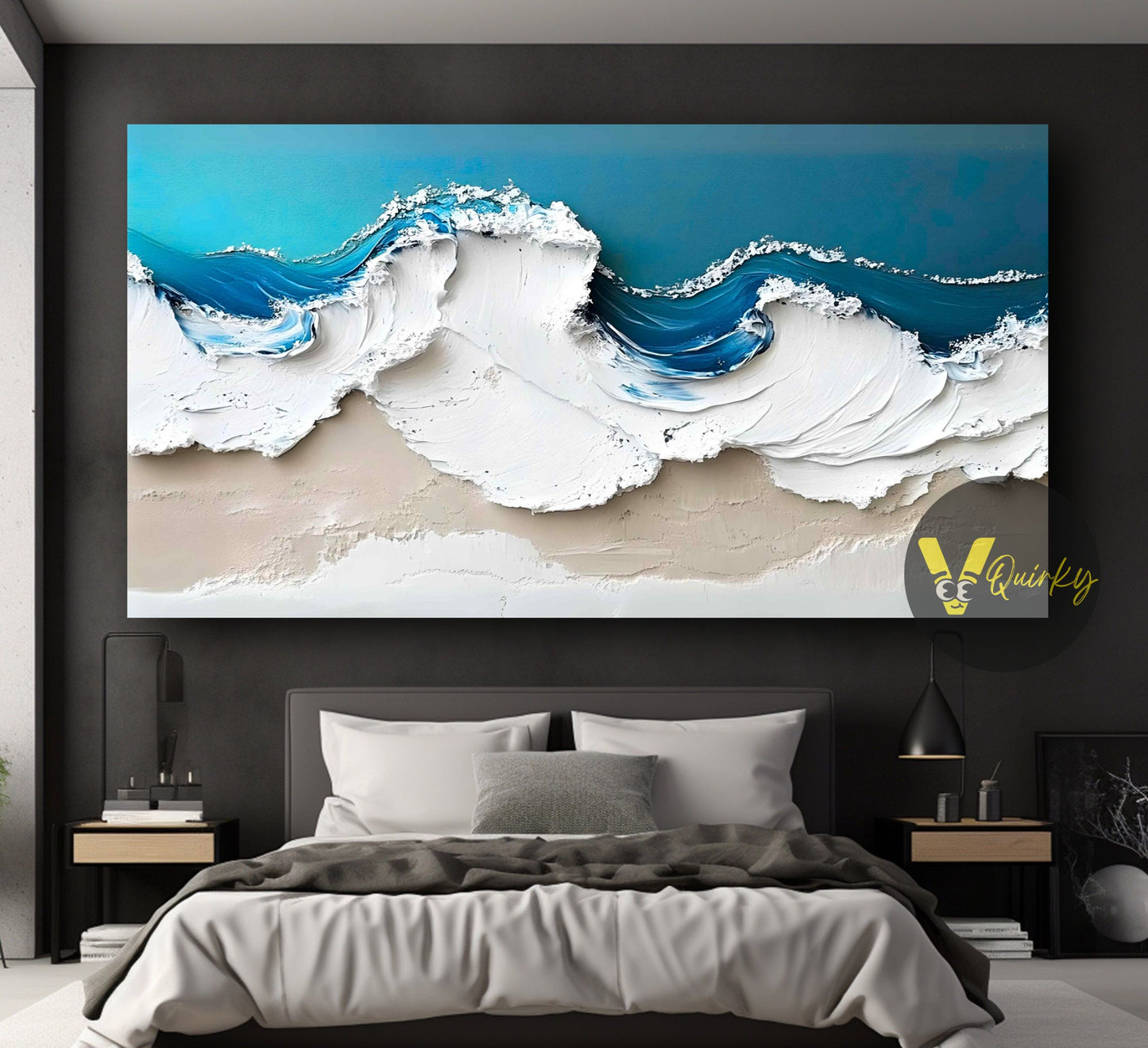 Abstract 3d Ocean Waves Nature Canvas Painting