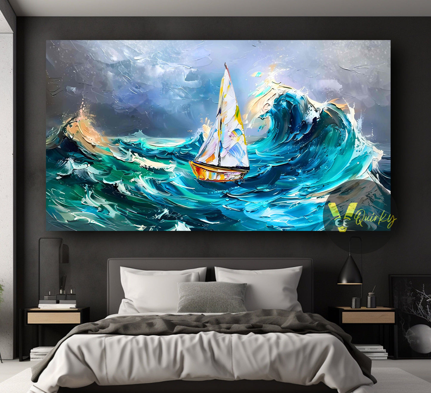 Abstract 3d Ocean Waves H1 Nature Canvas Painting
