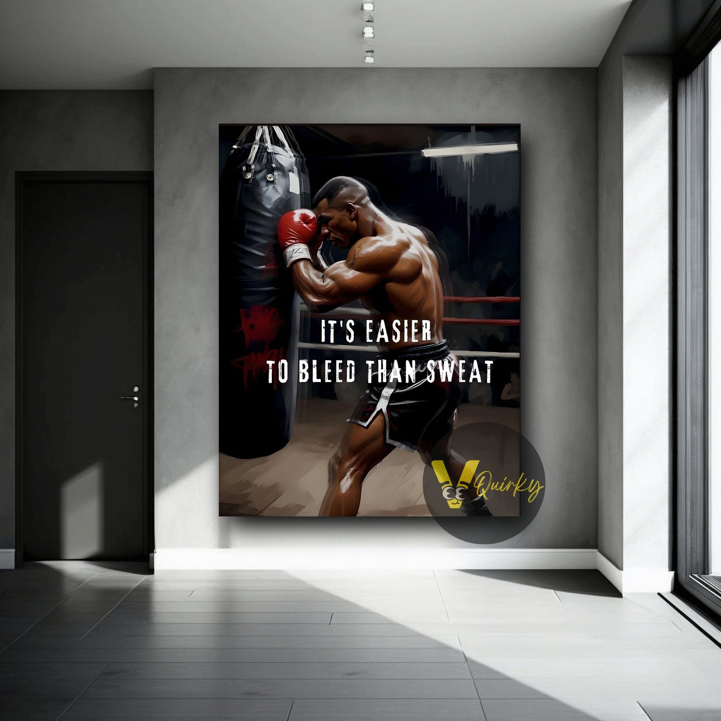 Mike Tyson IT'S EASIER TO BLEED THAN SWEAT Canvas Painting