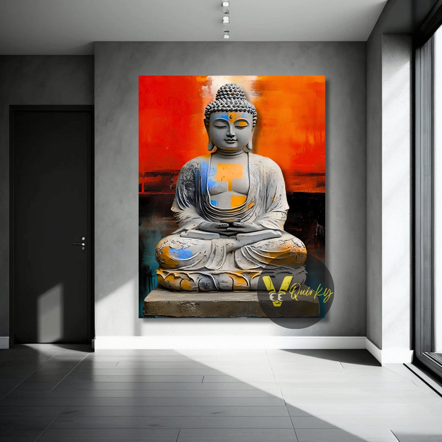 The Buddha Colorful Abstract 3d Art V2 Canvas Painting