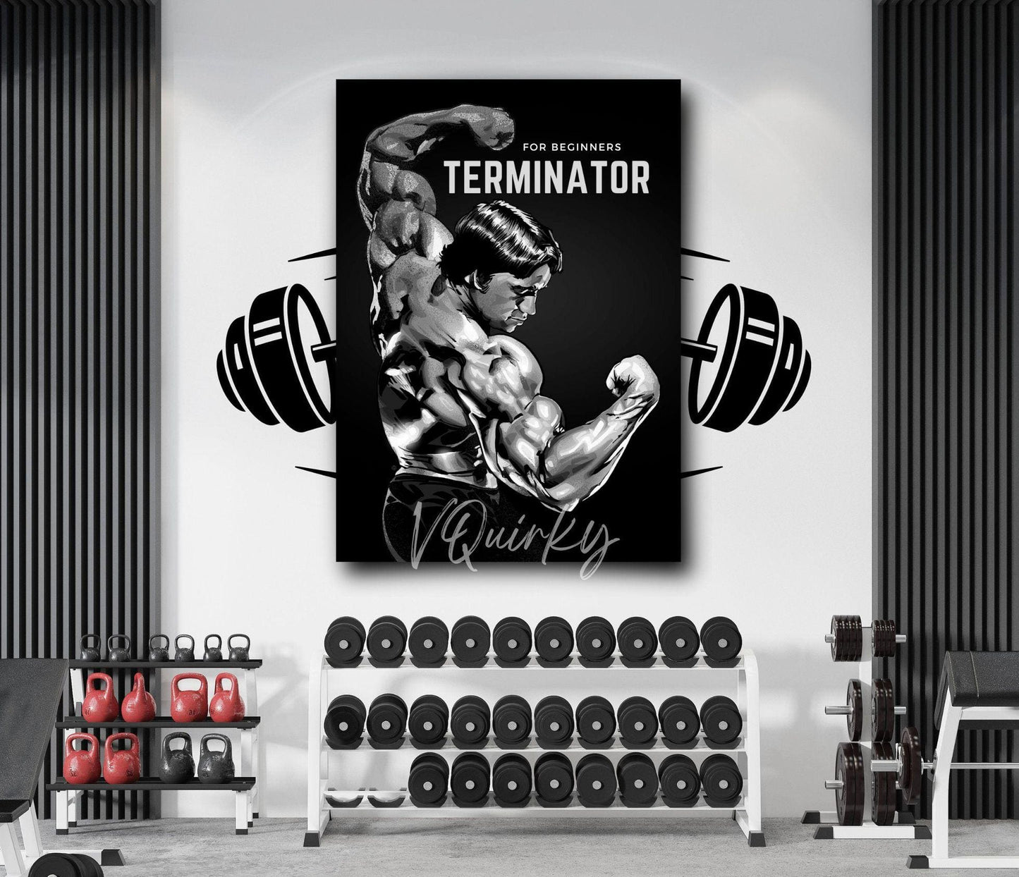 For Beginners Terminator Arnold Schwarzenegger's Gym Canvas Painting