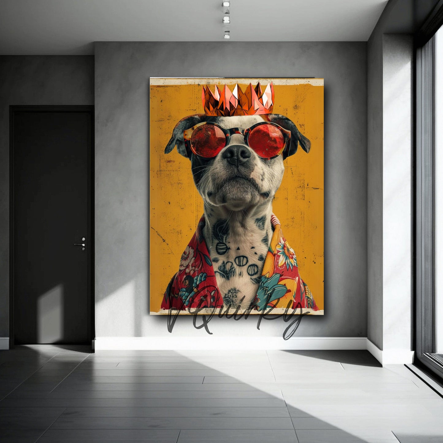 King Rocky Dog Canvas Painting
