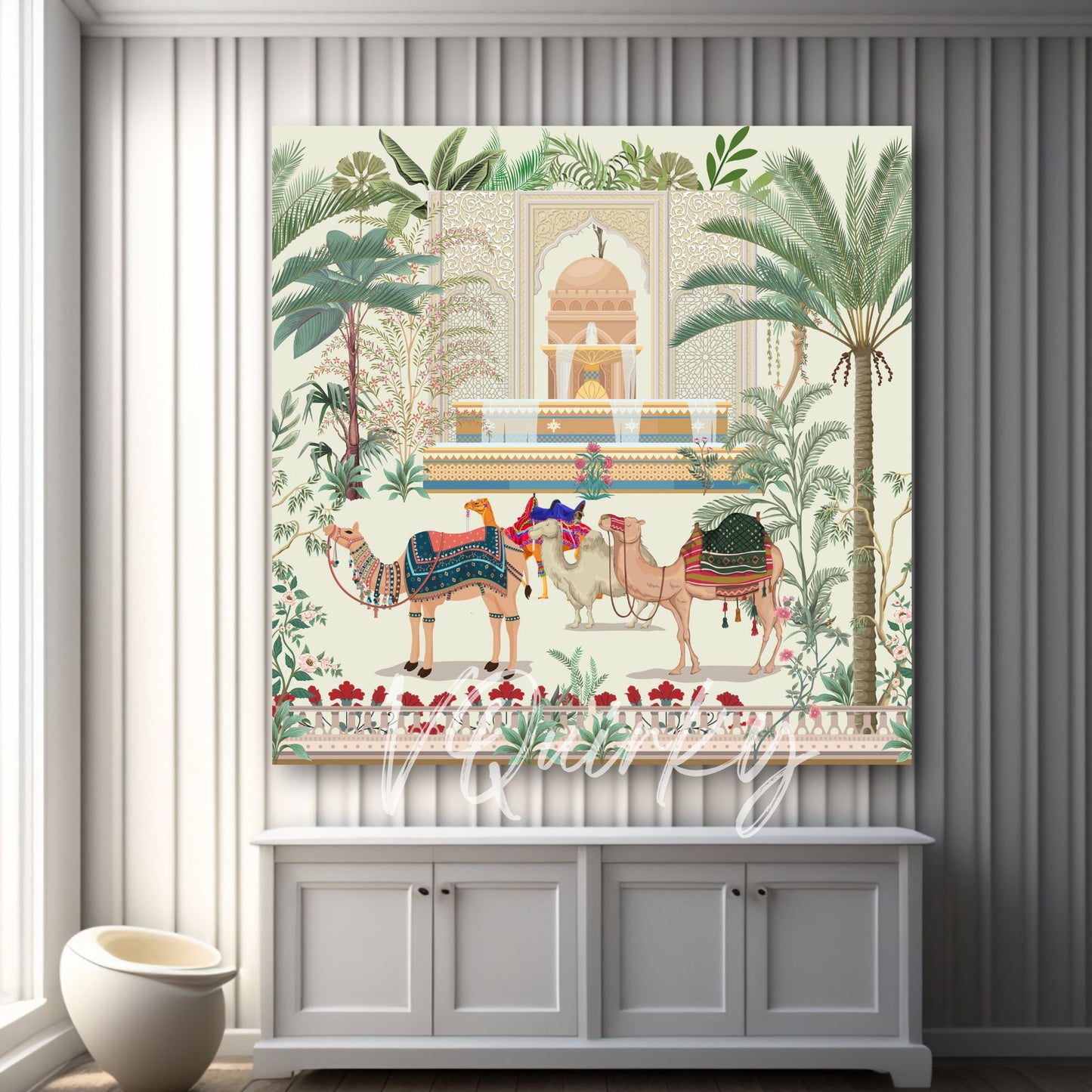 Royal Rajasthan Camel Folk Art Canvas Painting