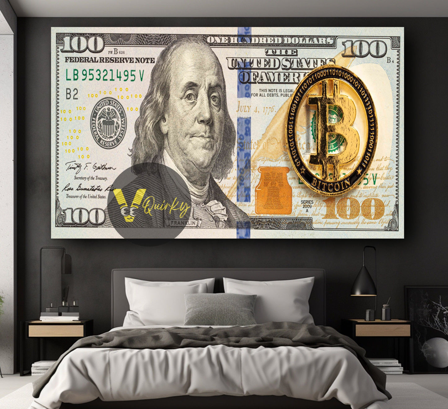 100 Dollars Canvas Painting