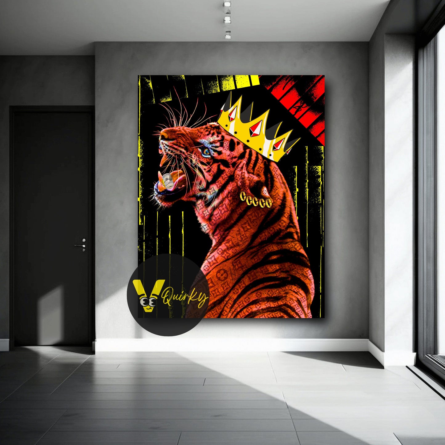 Money Mafia King Tiger Canvas Painting
