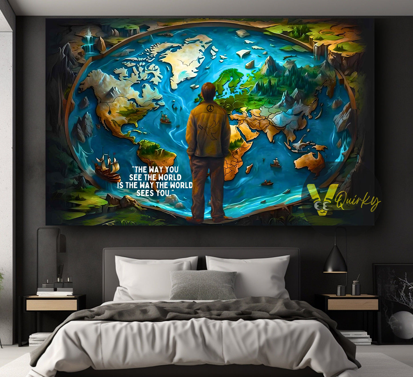 World Map Explorer Canvas Painting