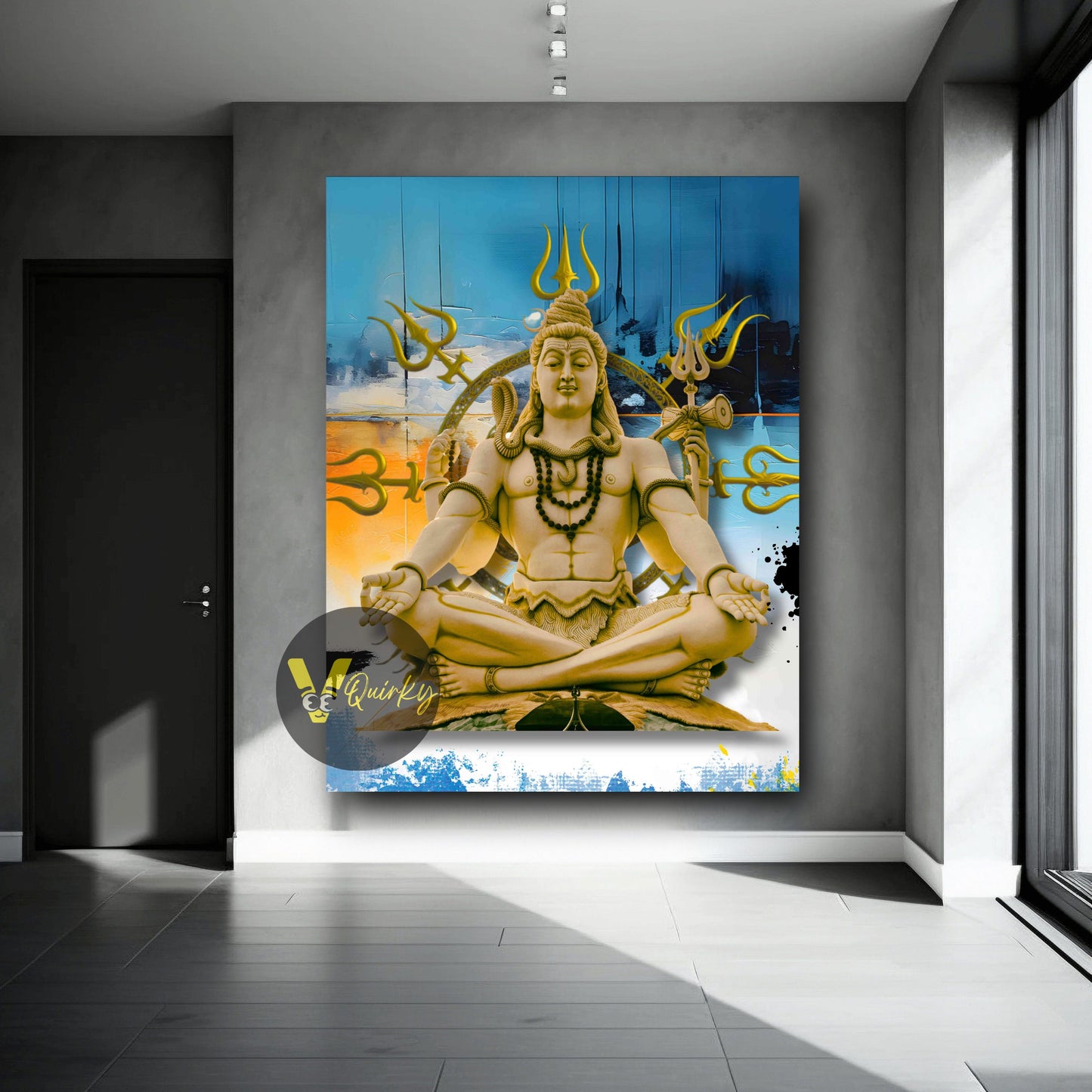 3d Har Har Mahadev (Shiv Ji) Art Canvas Painting