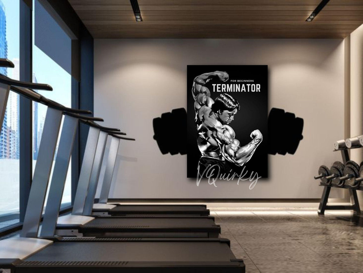 For Beginners Terminator Arnold Schwarzenegger's Gym Canvas Painting
