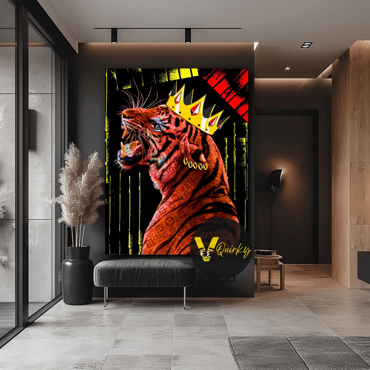 Money Mafia King Tiger Canvas Painting