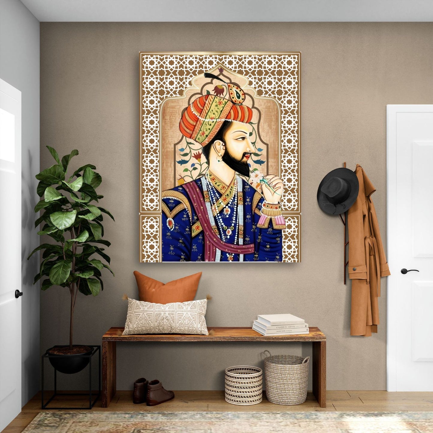 Mughal King Jharokha Canvas Painting