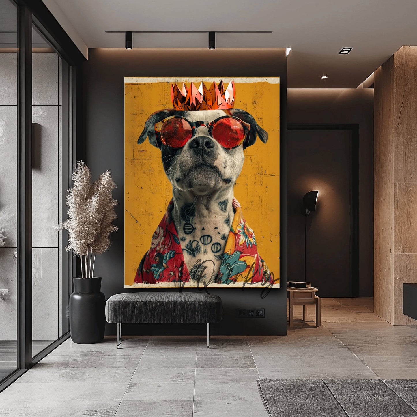 King Rocky Dog Canvas Painting