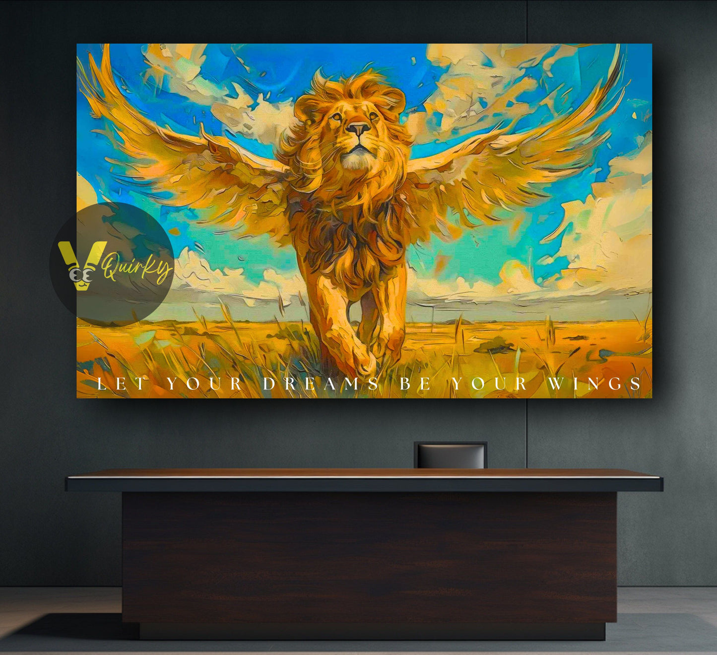 Lion Let Your Dreams Be Yours Wings Canvas Painting
