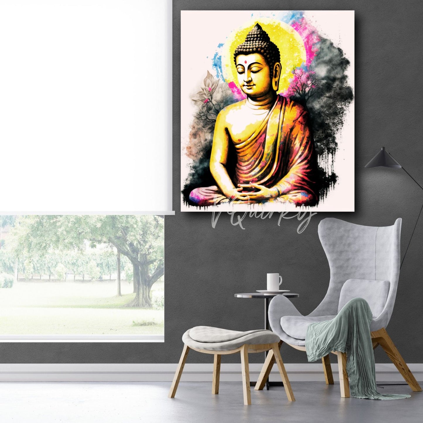 Colorful The Buddha Canvas Painting