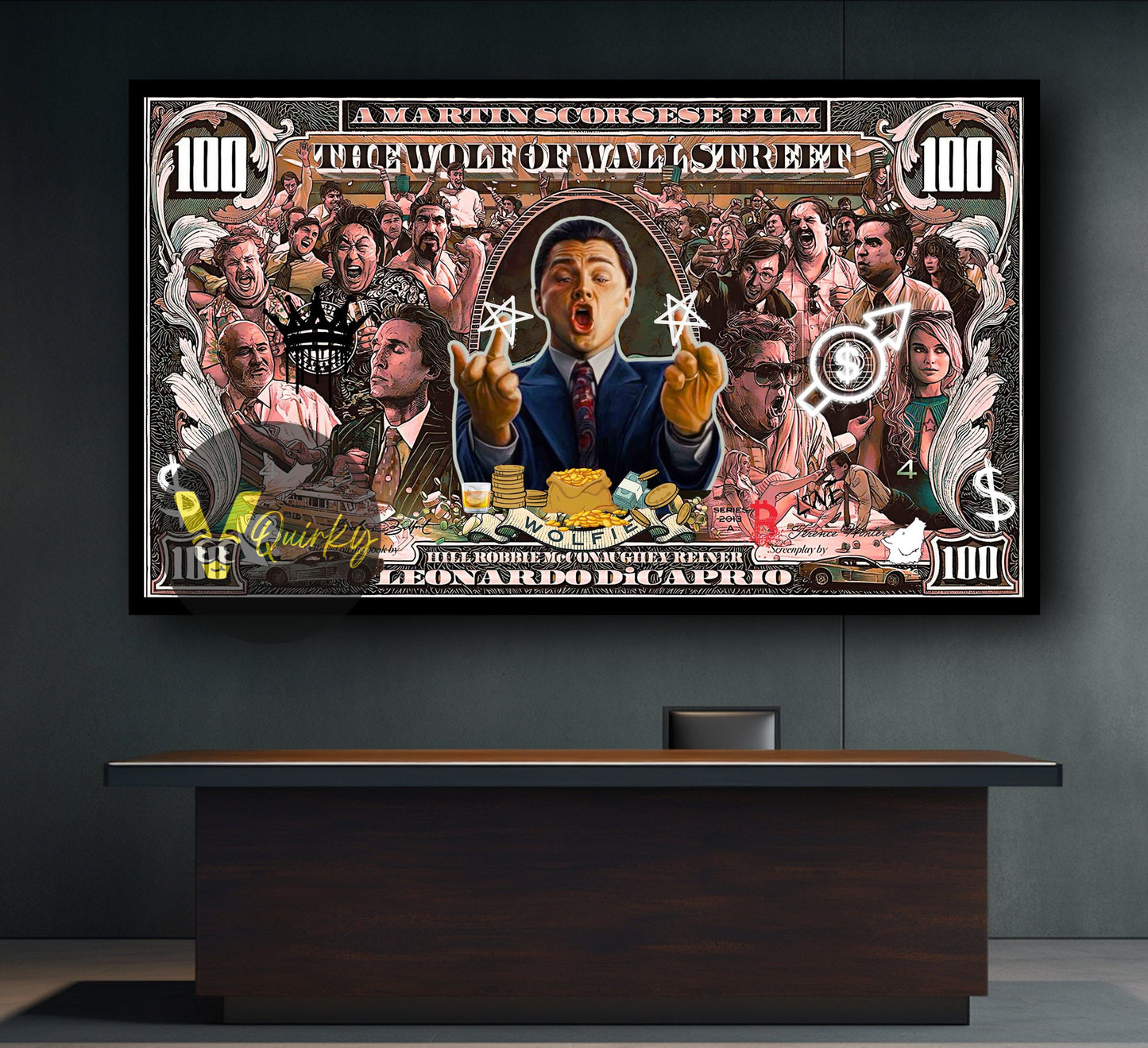 Leonardo Dicaprio 100 Dollar(The Wolf of Wall Street) H1 Canvas Painting