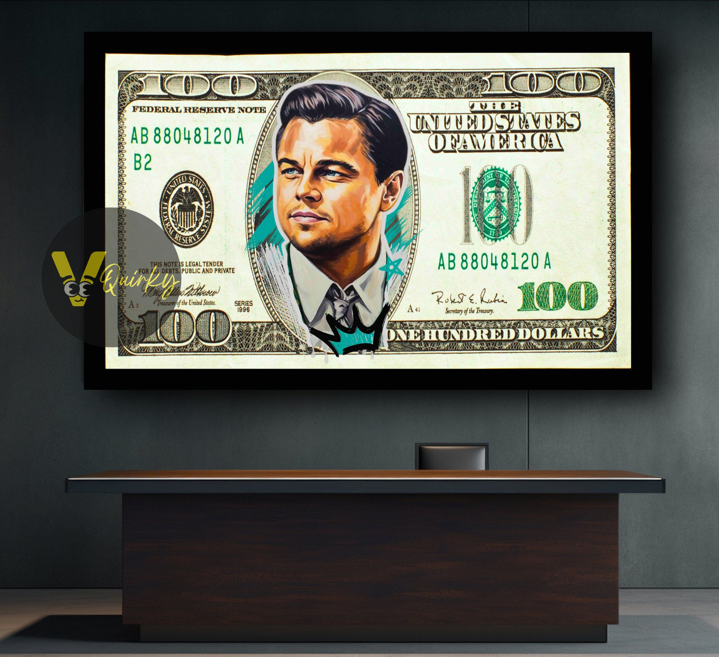 Leonardo Dicaprio 100 Dollar(The Wolf of Wall Street) Canvas Painting