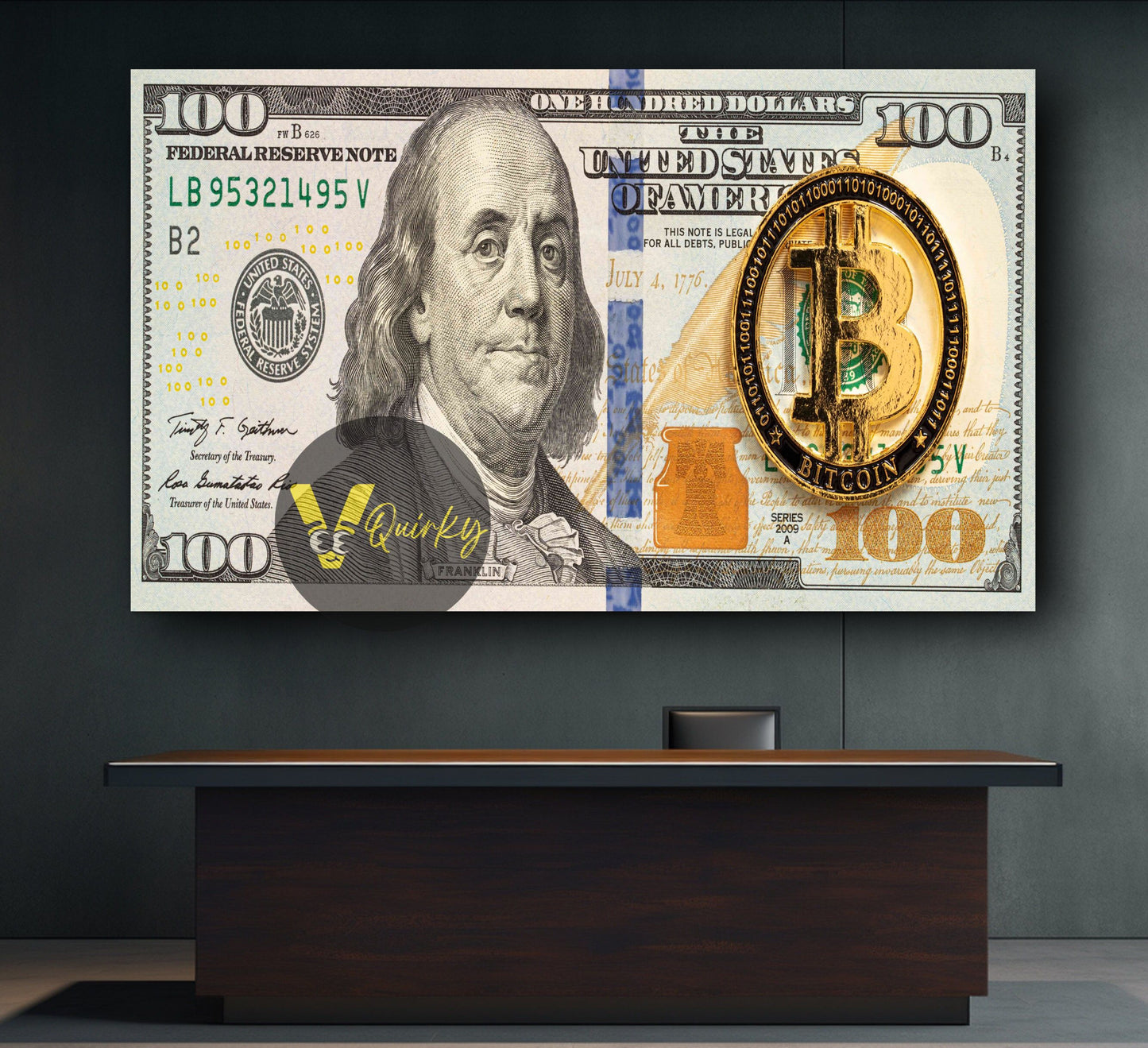 100 Dollars Canvas Painting