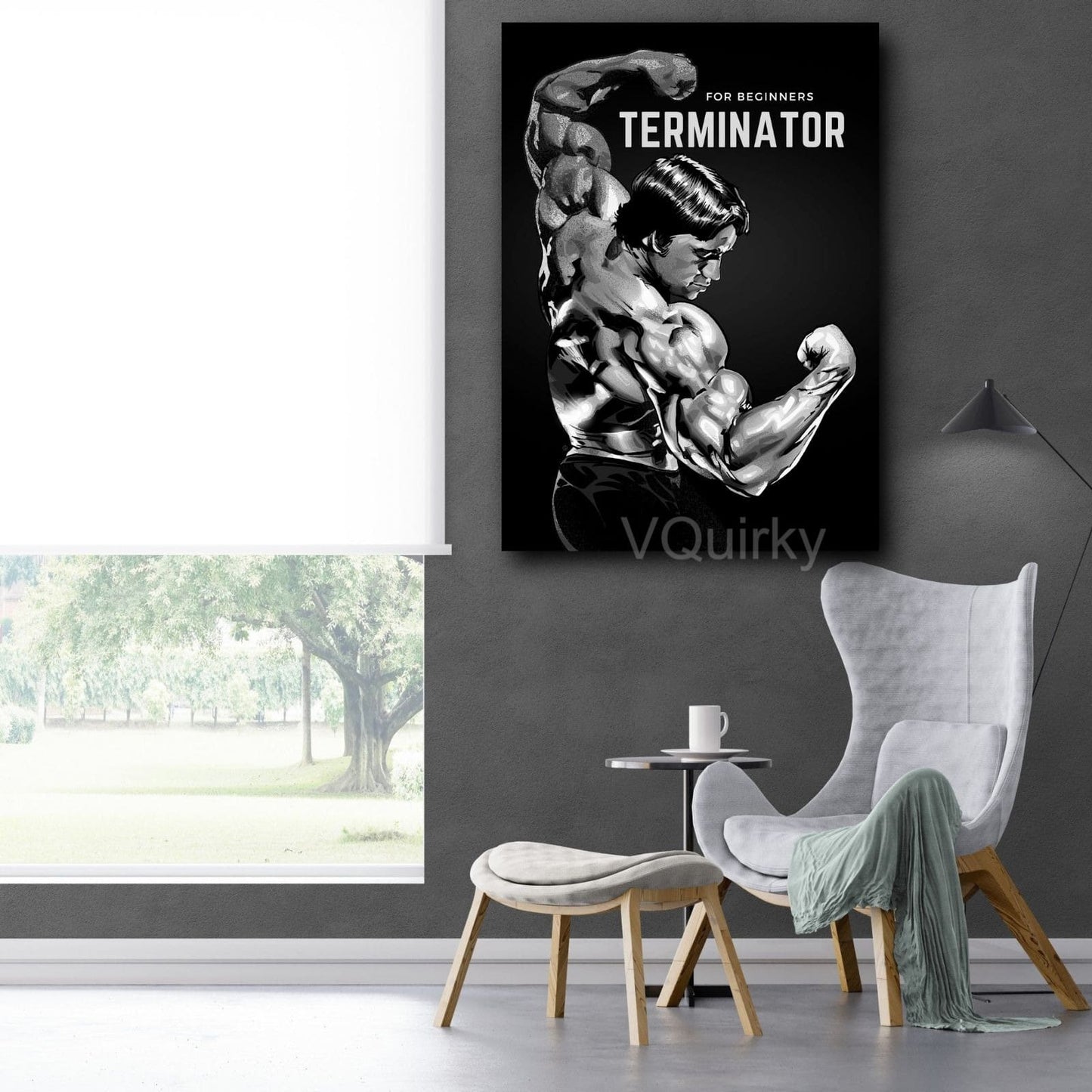 For Beginners Terminator Arnold Schwarzenegger's Gym Canvas Painting