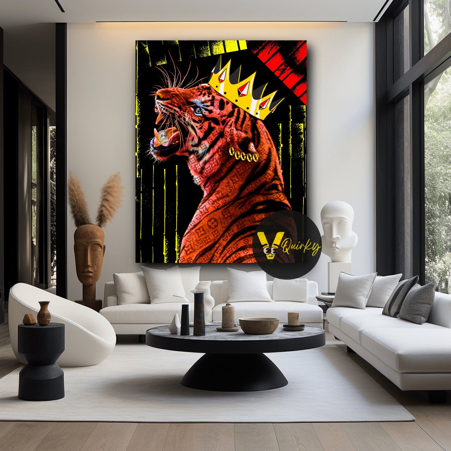 Money Mafia King Tiger Canvas Painting
