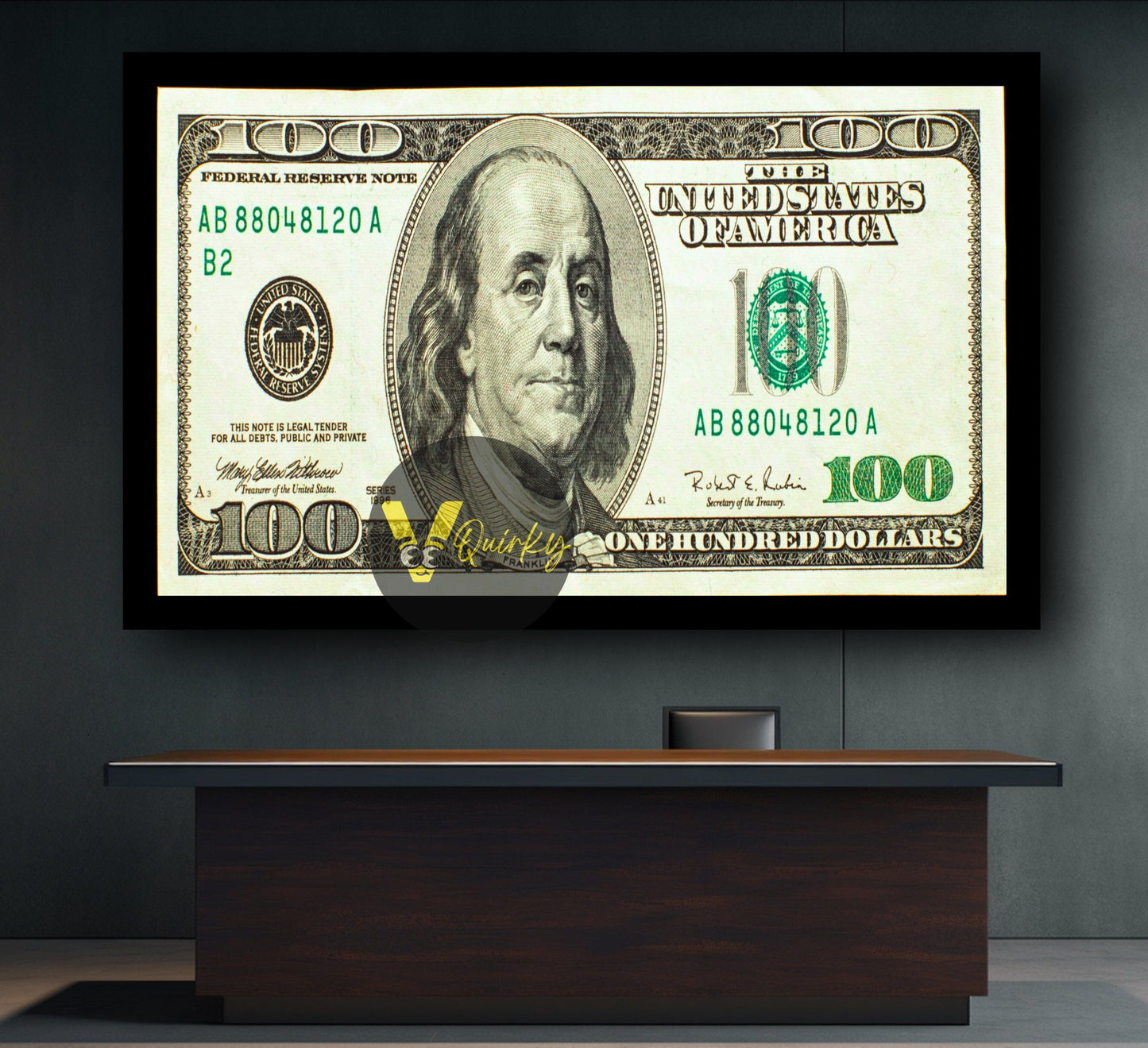 Vintage 100 Dollars Canvas Painting