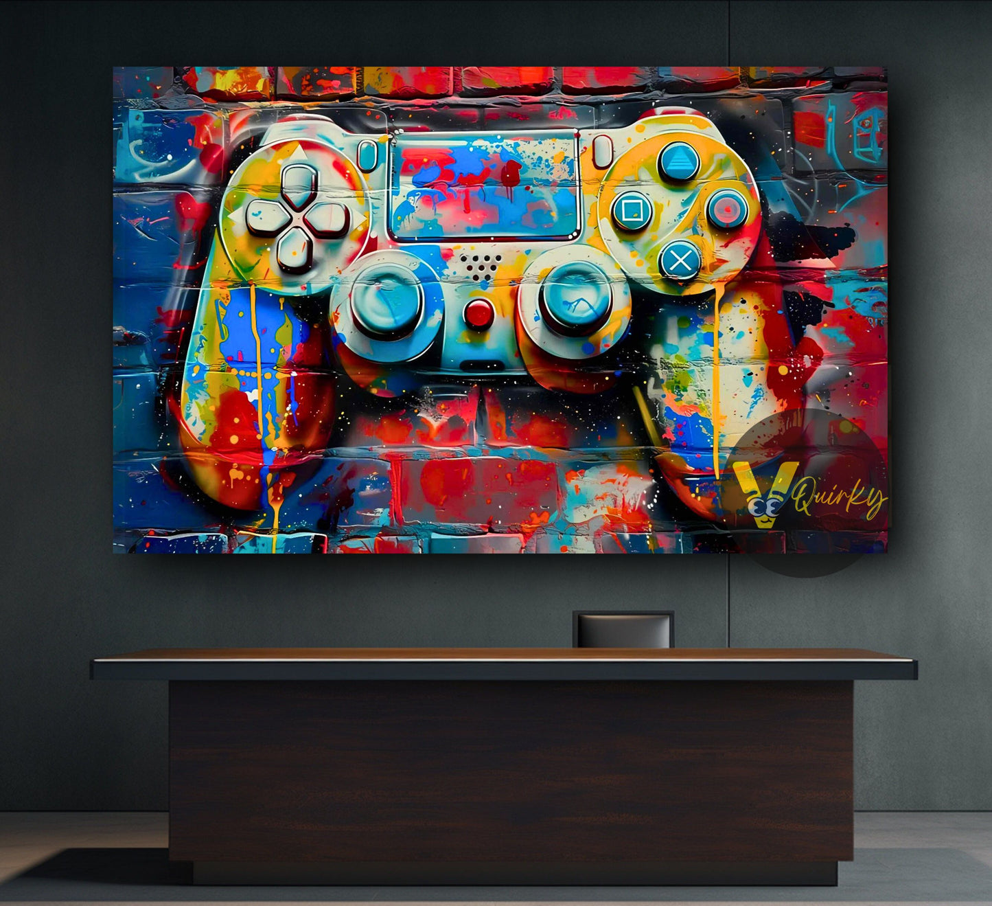 Graffiti Video Game Controller Canvas Painting