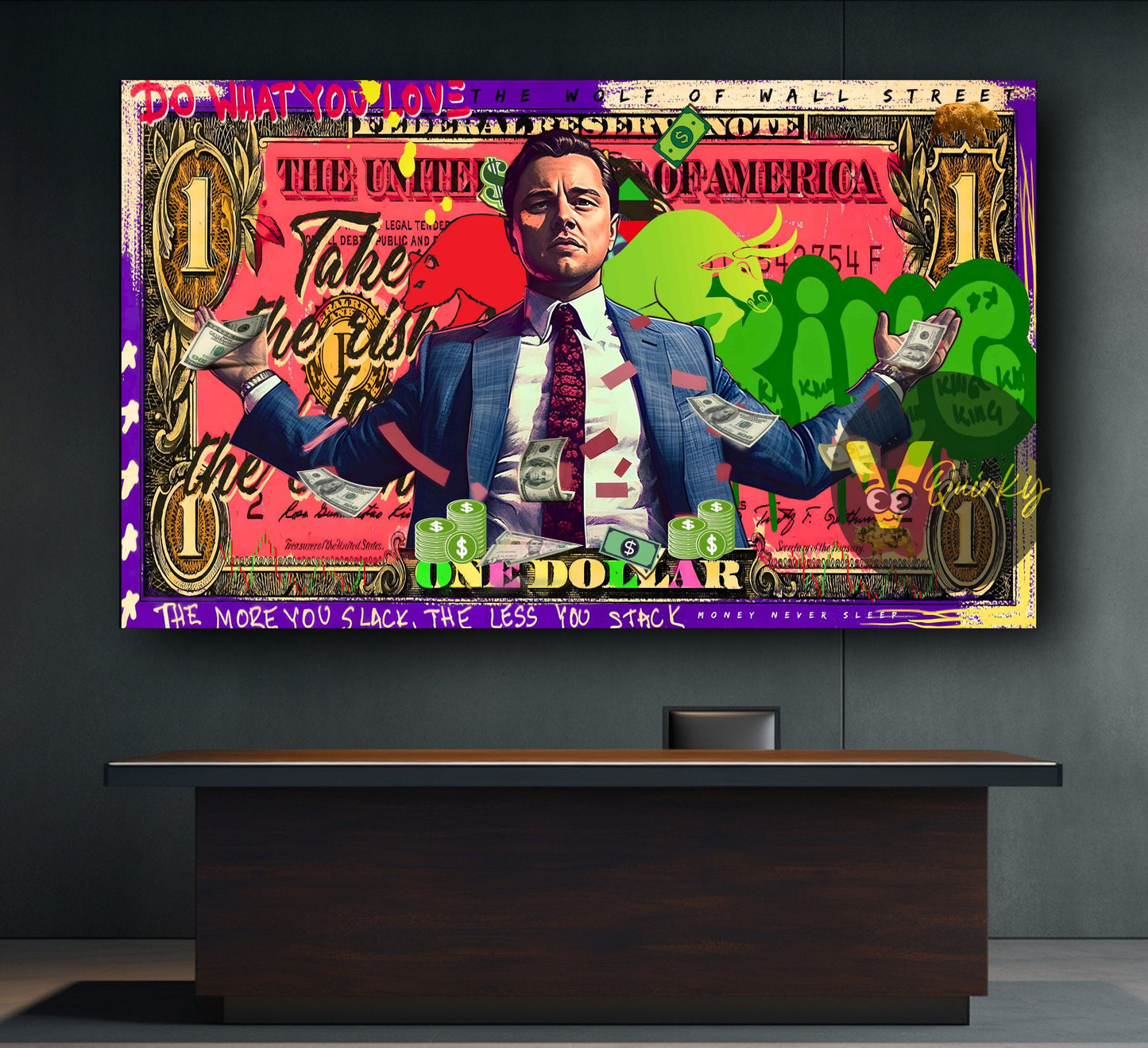 Leonardo Dicaprio 1 Dollar (The Wolf of Wall Street) Canvas Painting