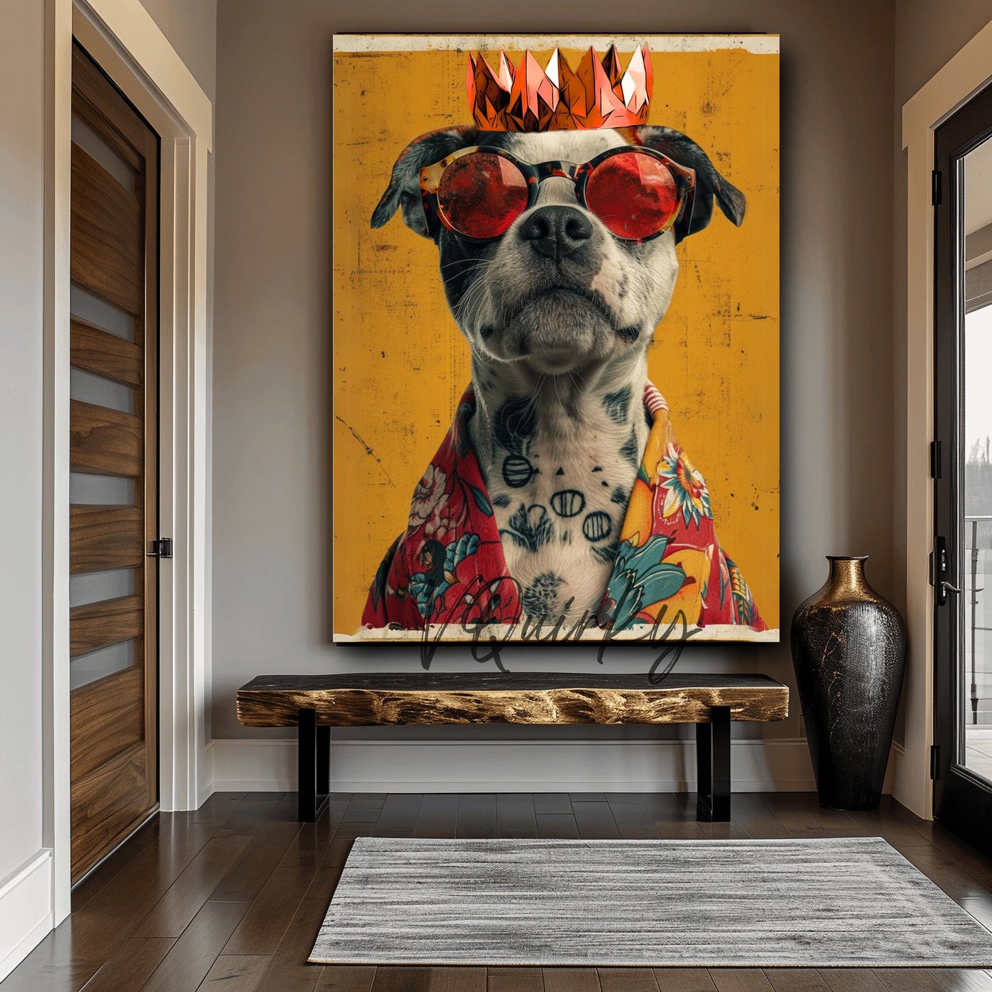 King Rocky Dog Canvas Painting