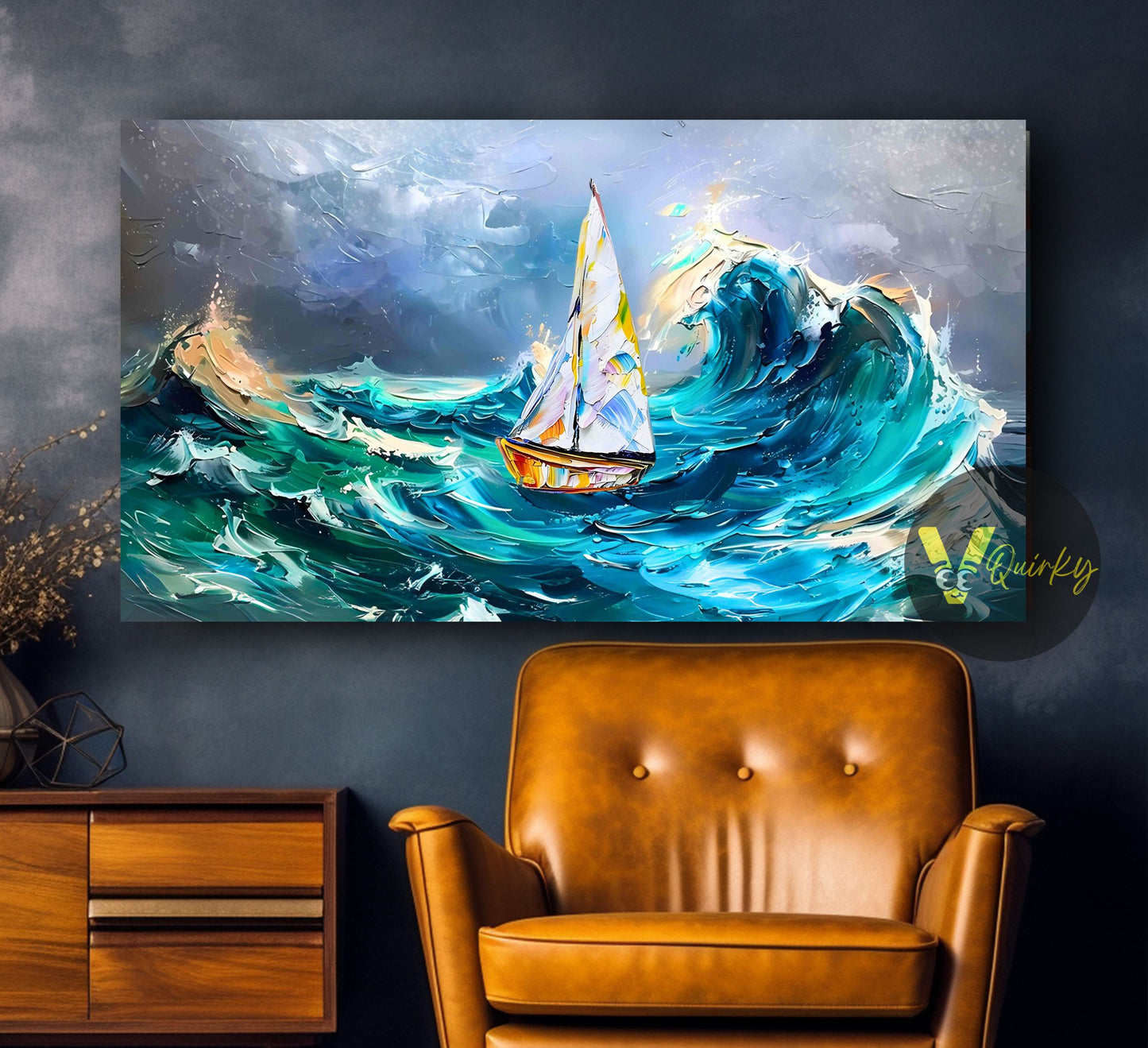 Abstract 3d Ocean Waves H1 Nature Canvas Painting