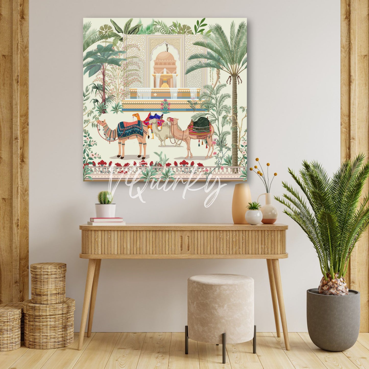 Royal Rajasthan Camel Folk Art Canvas Painting