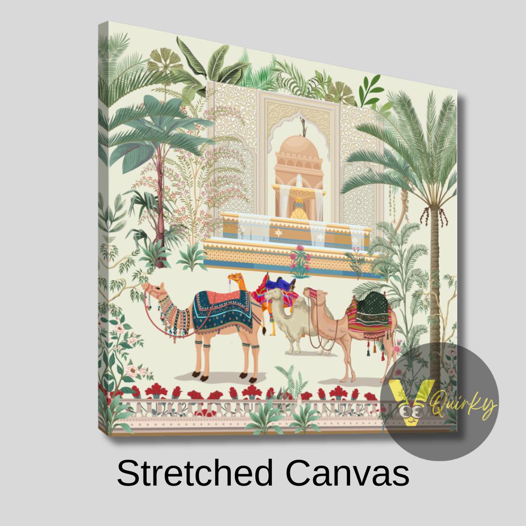 Royal Rajasthan Camel Folk Art Canvas Painting