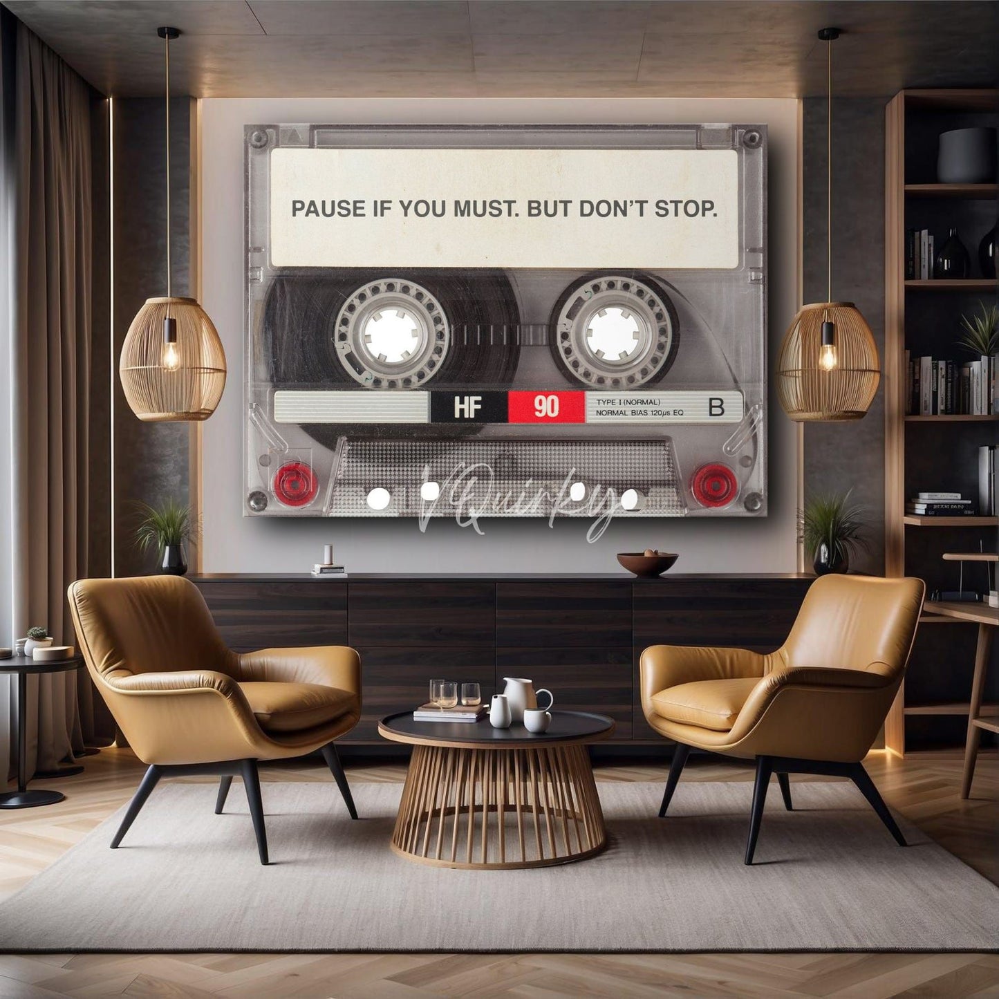 Pause if you Must Cassette Tape Canvas Painting