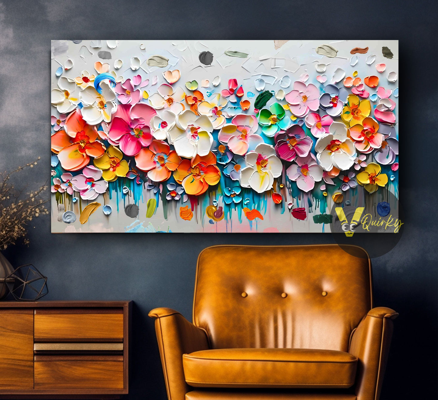 Beautiful Abstract 3d Flower Canvas Painting