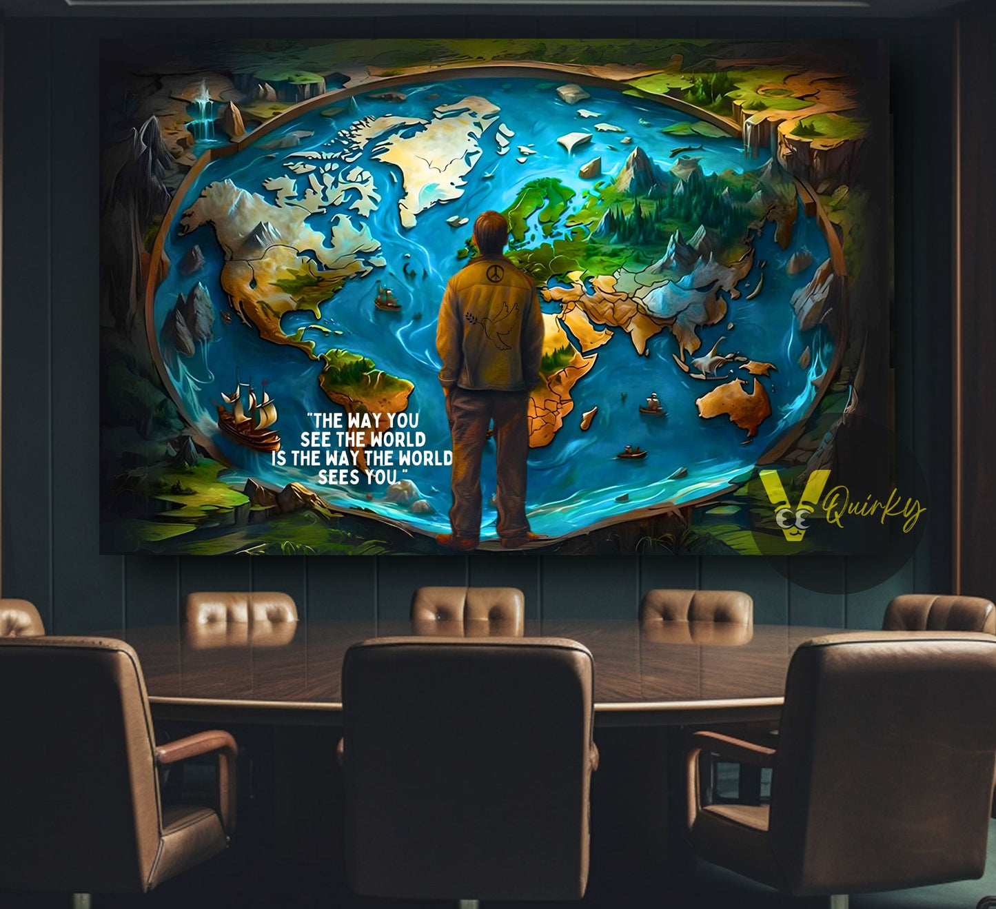 World Map Explorer Canvas Painting