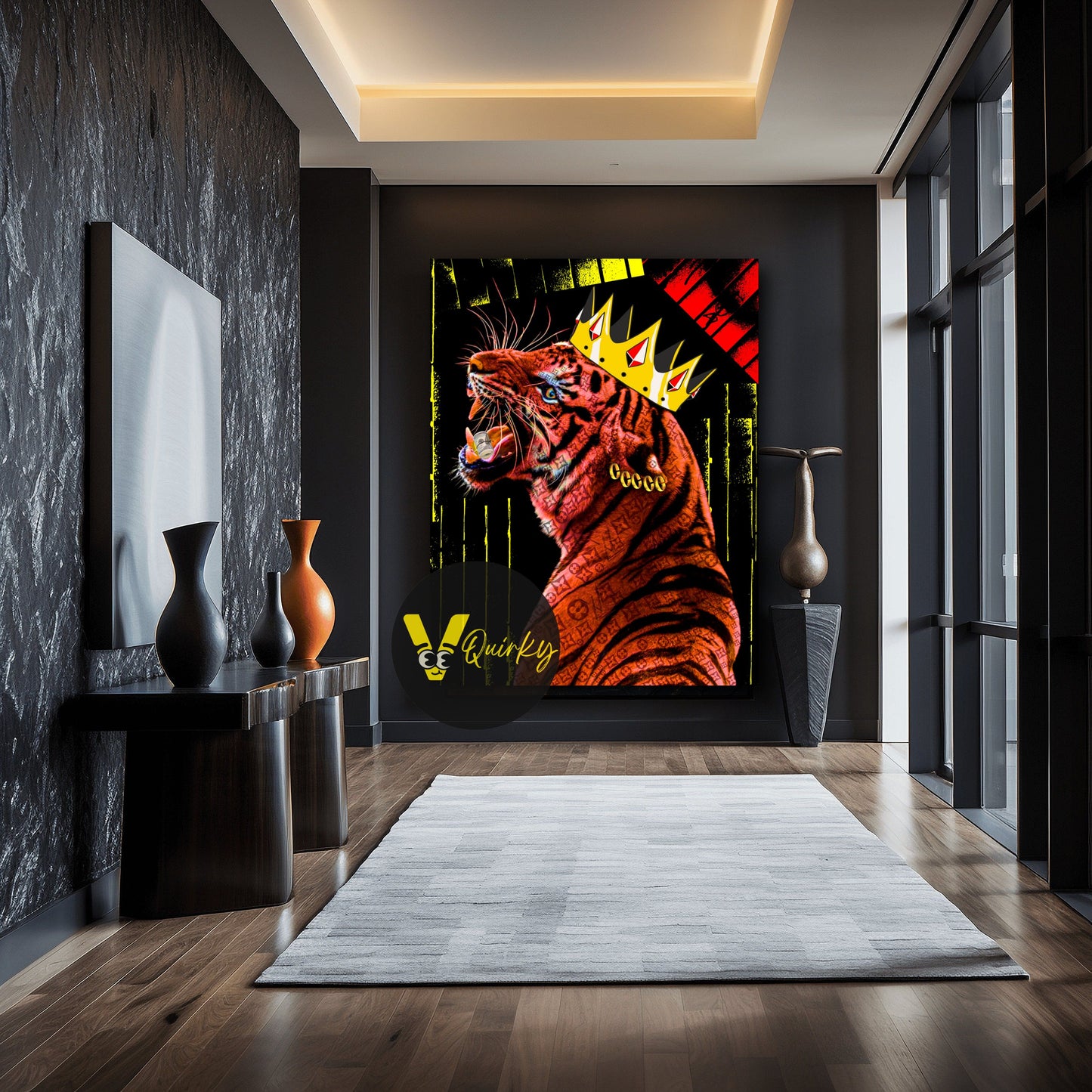 Money Mafia King Tiger Canvas Painting